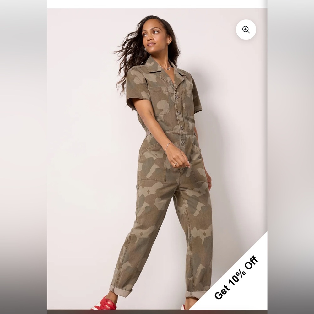 Pistola Green and Brown Camouflage Jumpsuit Relaxed Fit